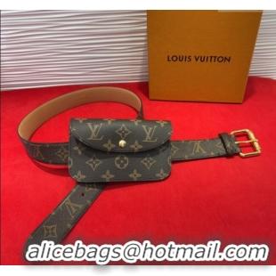 Famous Brand Louis Vuitton Monogram Pouch Belt 3cm 0618 2025