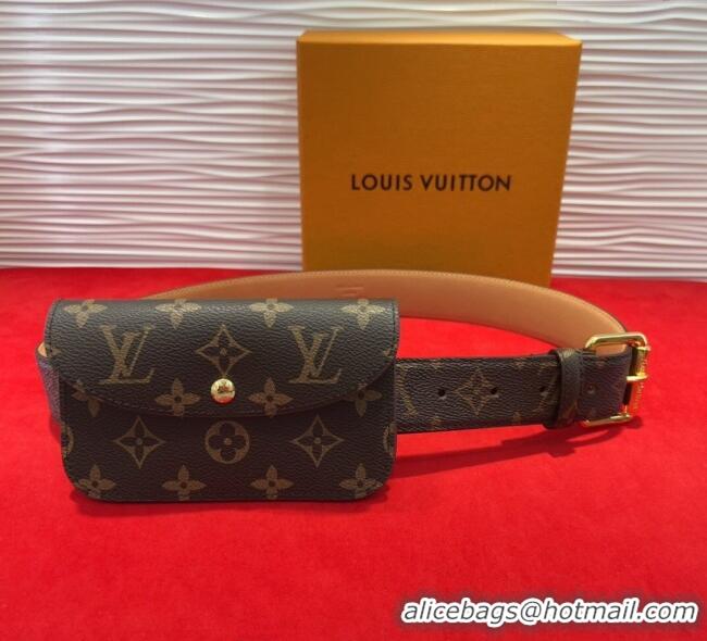 Famous Brand Louis Vuitton Monogram Pouch Belt 3cm 0618 2025