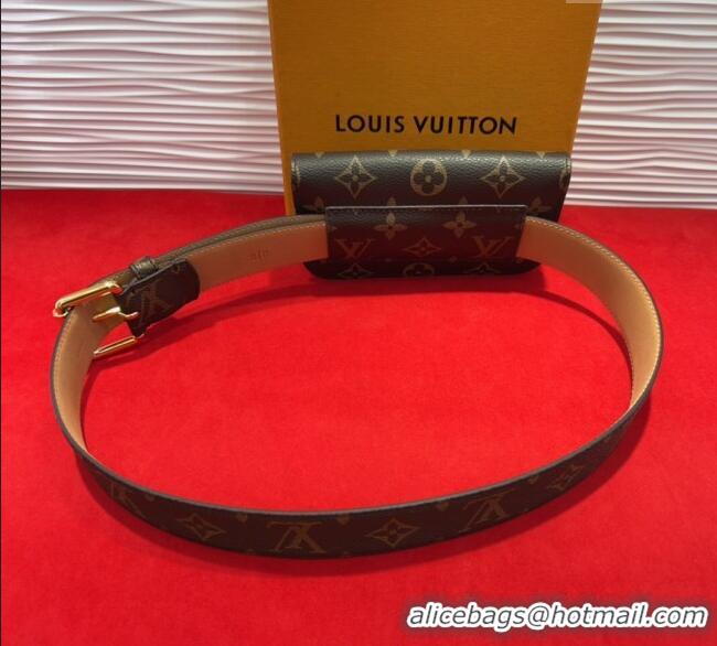 Famous Brand Louis Vuitton Monogram Pouch Belt 3cm 0618 2025