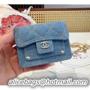 Buy Inexpensive Chanel Light Denim Blue Micro Chain Bag 16140 2025