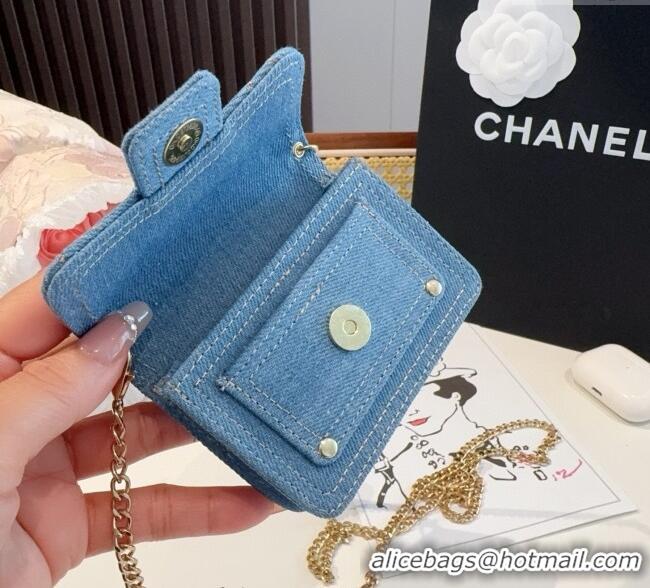 Buy Inexpensive Chanel Light Denim Blue Micro Chain Bag 16140 2025