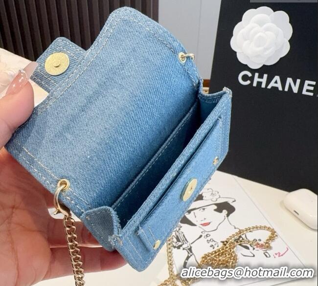 Buy Inexpensive Chanel Light Denim Blue Micro Chain Bag 16140 2025