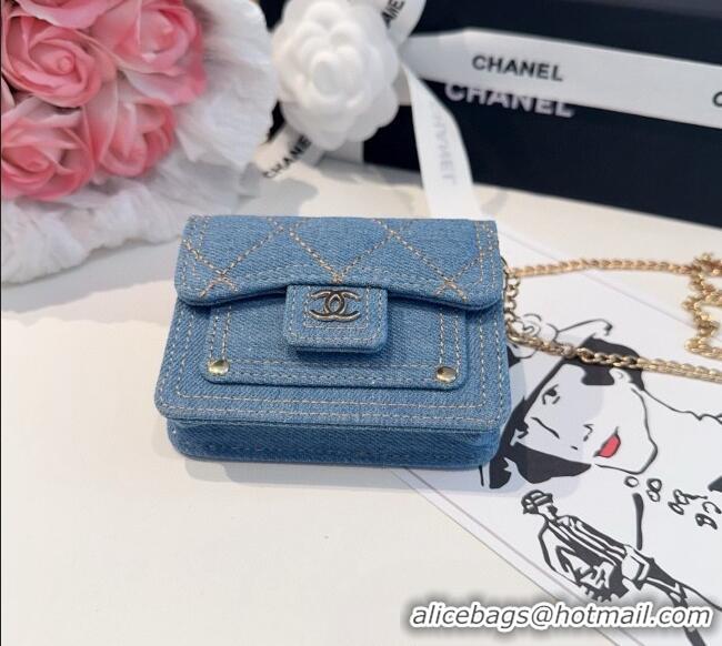 Buy Inexpensive Chanel Light Denim Blue Micro Chain Bag 16140 2025