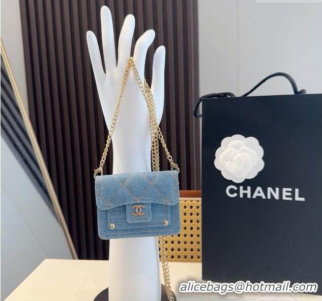 Buy Inexpensive Chanel Light Denim Blue Micro Chain Bag 16140 2025