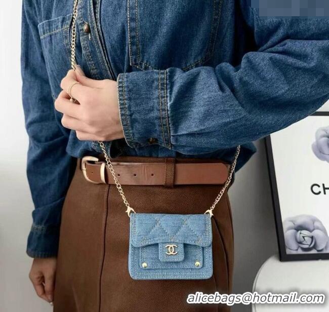 Buy Inexpensive Chanel Light Denim Blue Micro Chain Bag 16140 2025