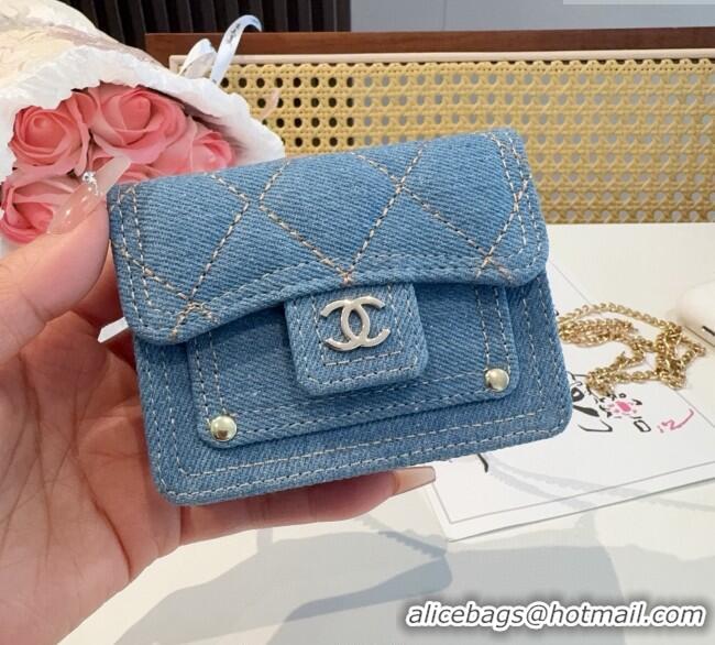 Buy Inexpensive Chanel Light Denim Blue Micro Chain Bag 16140 2025