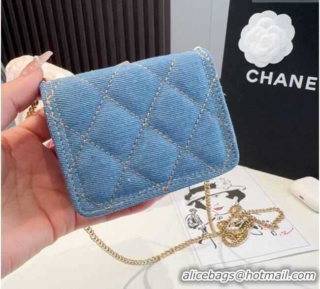 Buy Inexpensive Chanel Light Denim Blue Micro Chain Bag 16140 2025