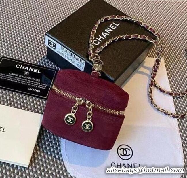 Affordable Price Chanel AirPods Case in Suede 0618 Dark Purple 2025