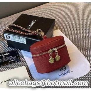 Well Crafted Chanel AirPods Case in Grained Leather 0618 Red 2025