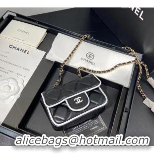 Good Product Chanel Leather Clutch with Chain 0618 Black 2025
