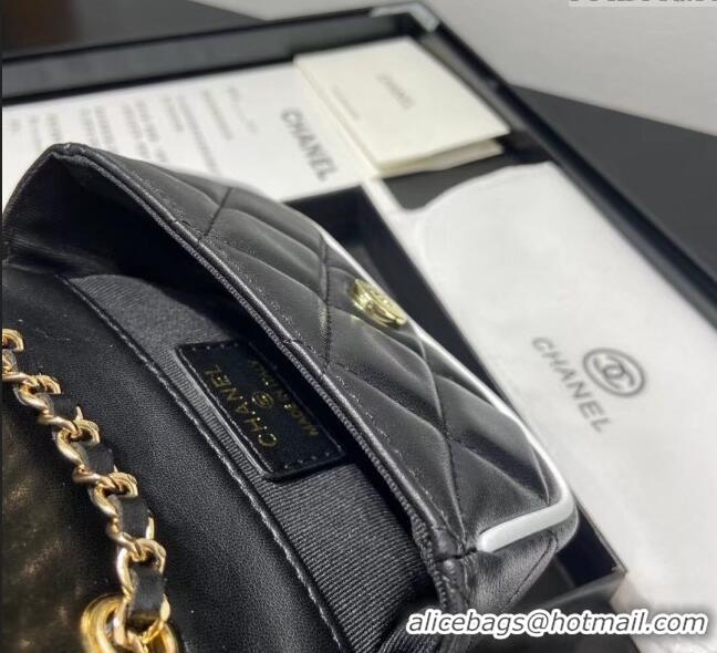 Good Product Chanel Leather Clutch with Chain 0618 Black 2025