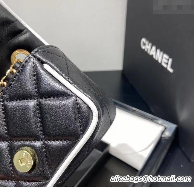 Good Product Chanel Leather Clutch with Chain 0618 Black 2025