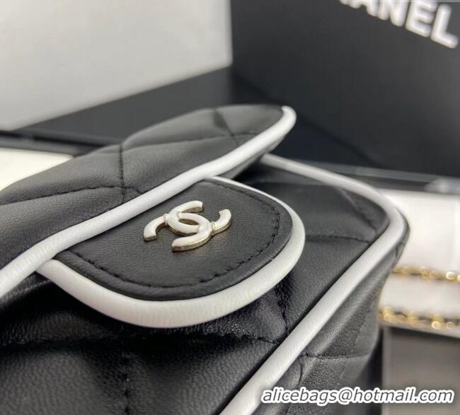 Good Product Chanel Leather Clutch with Chain 0618 Black 2025