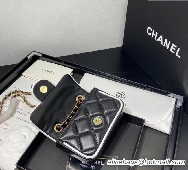 Good Product Chanel Leather Clutch with Chain 0618 Black 2025