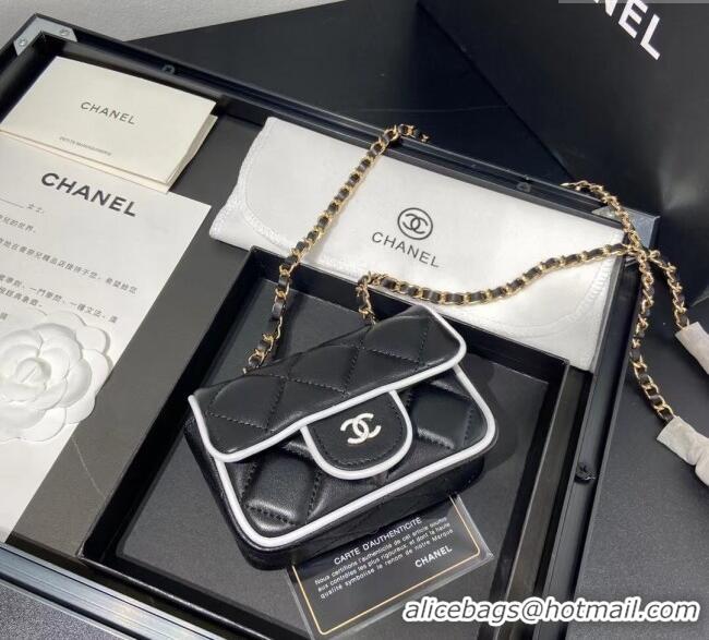 Good Product Chanel Leather Clutch with Chain 0618 Black 2025
