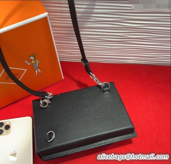 Top Grade Hermes Kelly Multipocket To Go Pouch with Silver-Tone Hardware 18020 Black 2025