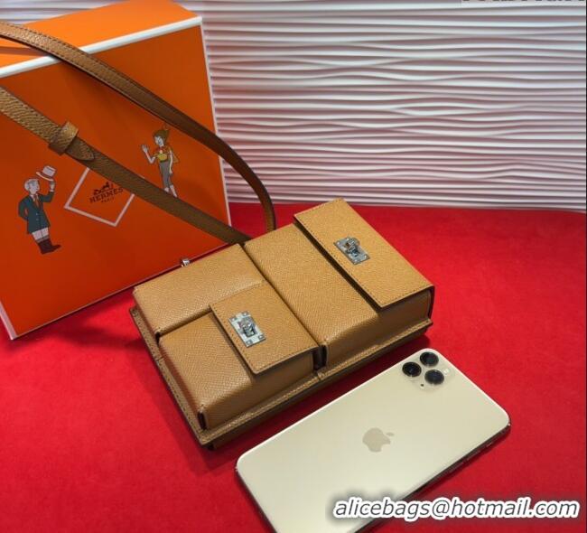 Famous Brand Hermes Kelly Multipocket To Go Pouch with Silver-Tone Hardware 18020 Brown 2025