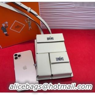 Grade Quality Hermes Kelly Multipocket To Go Pouch with Silver-Tone Hardware 18020 White 2025