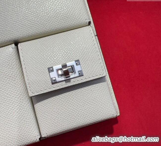 Grade Quality Hermes Kelly Multipocket To Go Pouch with Silver-Tone Hardware 18020 White 2025