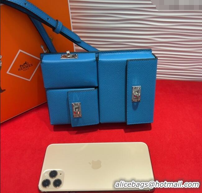 Trendy Design Hermes Kelly Multipocket To Go Pouch with Silver-Tone Hardware 18020 Blue 2025