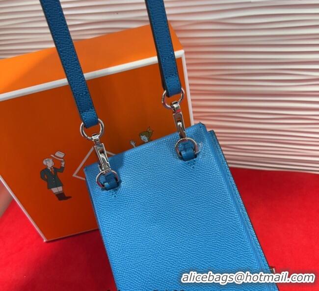 Trendy Design Hermes Kelly Multipocket To Go Pouch with Silver-Tone Hardware 18020 Blue 2025