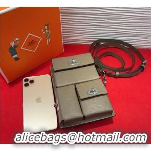 Super Quality Hermes Kelly Multipocket To Go Pouch with Silver-Tone Hardware 18020 Grey 2025