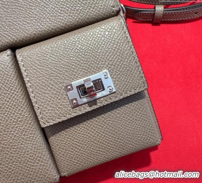 Super Quality Hermes Kelly Multipocket To Go Pouch with Silver-Tone Hardware 18020 Grey 2025