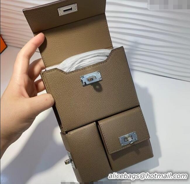 Super Quality Hermes Kelly Multipocket To Go Pouch with Silver-Tone Hardware 18020 Grey 2025