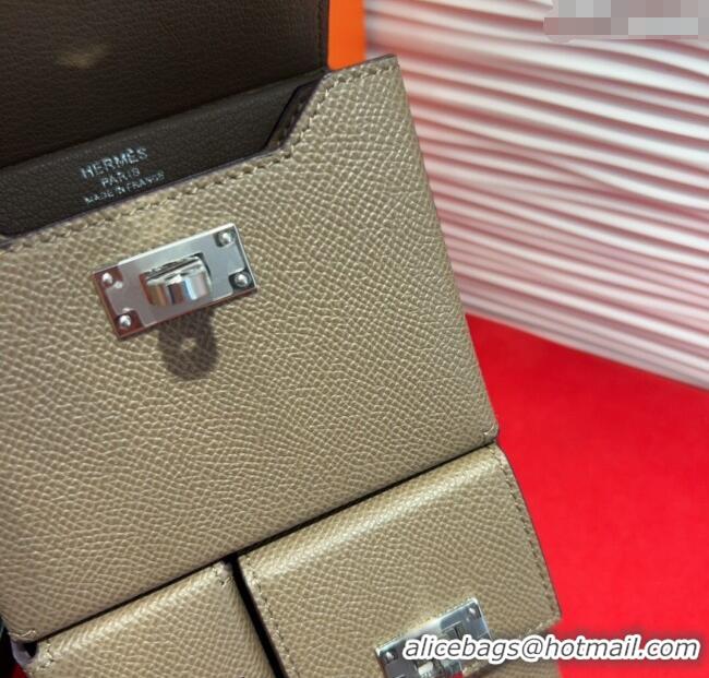 Super Quality Hermes Kelly Multipocket To Go Pouch with Silver-Tone Hardware 18020 Grey 2025