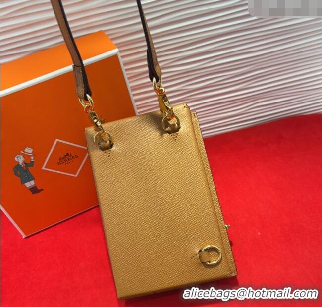 Pretty Style Hermes Kelly Multipocket To Go Pouch with Gold-Tone Hardware 18020 Brown 2025