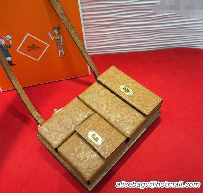 Pretty Style Hermes Kelly Multipocket To Go Pouch with Gold-Tone Hardware 18020 Brown 2025