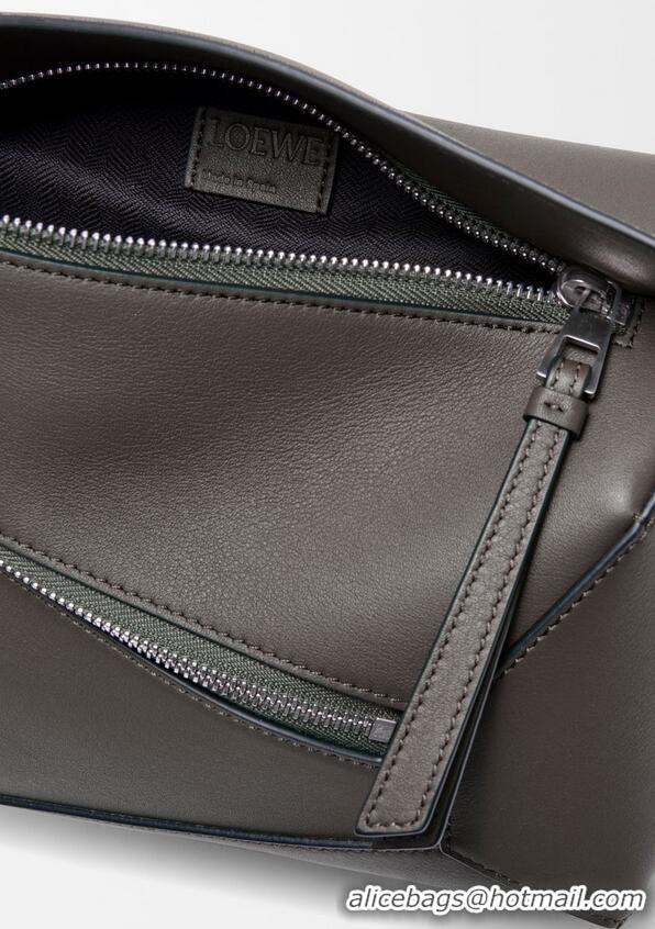 Super Quality Loewe Small Puzzle Bag in Classic Calfskin 9064 Dark Grey 2025 Top