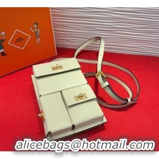 Well Crafted Hermes Kelly Multipocket To Go Pouch with Gold-Tone Hardware 18020 White 2025