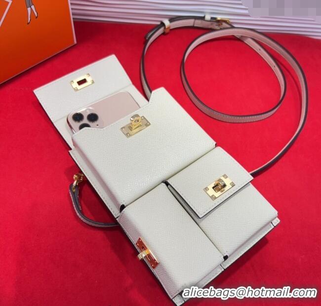 Well Crafted Hermes Kelly Multipocket To Go Pouch with Gold-Tone Hardware 18020 White 2025
