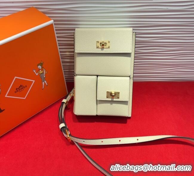 Well Crafted Hermes Kelly Multipocket To Go Pouch with Gold-Tone Hardware 18020 White 2025