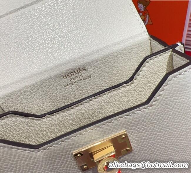 Well Crafted Hermes Kelly Multipocket To Go Pouch with Gold-Tone Hardware 18020 White 2025
