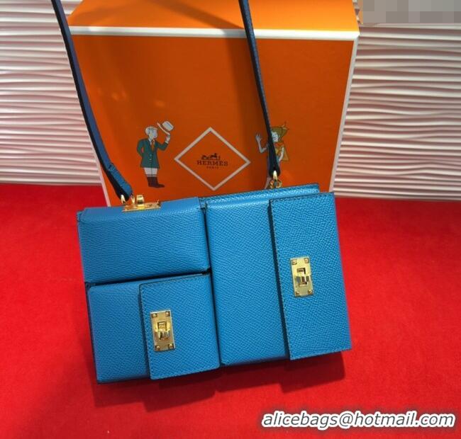 Cheap Price Hermes Kelly Multipocket To Go Pouch with Gold-Tone Hardware 18020 Blue 2025