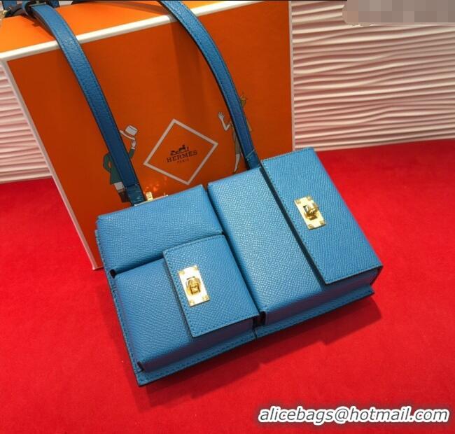 Cheap Price Hermes Kelly Multipocket To Go Pouch with Gold-Tone Hardware 18020 Blue 2025