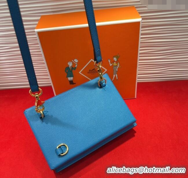 Cheap Price Hermes Kelly Multipocket To Go Pouch with Gold-Tone Hardware 18020 Blue 2025
