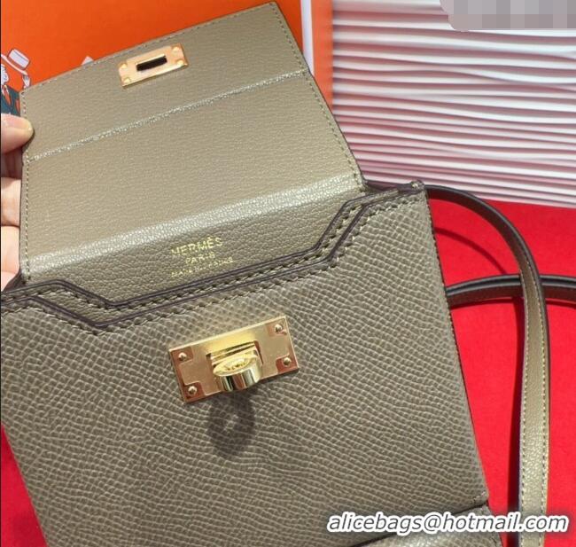 Free Shipping Hermes Kelly Multipocket To Go Pouch with Gold-Tone Hardware 18020 Grey 2025