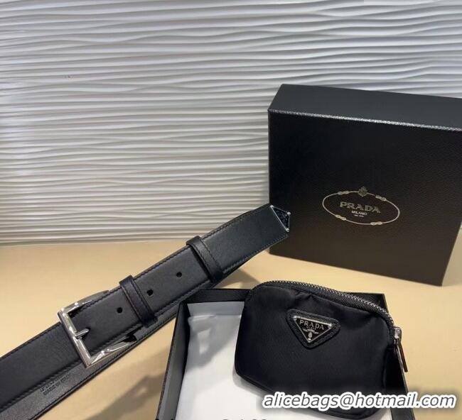Unique Discount Prada Nylon Pouch Belt 0618 Black 2025