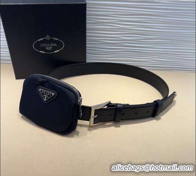 Unique Discount Prada Nylon Pouch Belt 0618 Black 2025