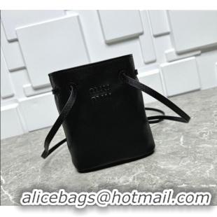 Promotional Miu Miu Nappa leather bucket mini-bag 5NF460 Black 2025