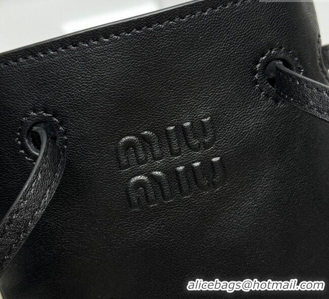 Promotional Miu Miu Nappa leather bucket mini-bag 5NF460 Black 2025