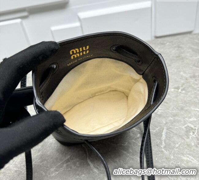 Promotional Miu Miu Nappa leather bucket mini-bag 5NF460 Black 2025