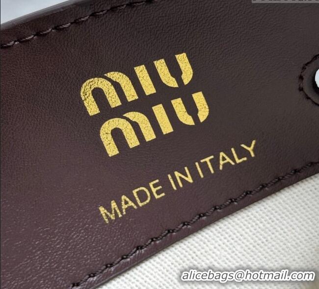 Good Taste Miu Miu Nappa leather bucket mini-bag Briarwood 5NF460 Brown 2025