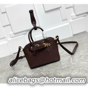 Low Cost Miu Miu Leather trick Micro bag Briarwood 5NR037 Brown 2025