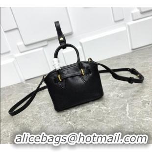 Buy New Cheap Miu Miu Leather trick Micro bag 5NR037 Black 2025