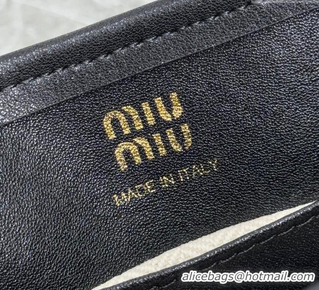 Buy New Cheap Miu Miu Leather trick Micro bag 5NR037 Black 2025