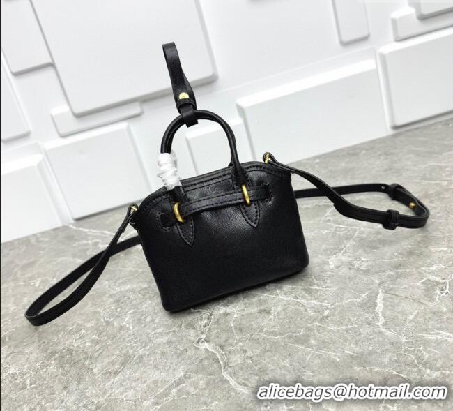 Buy New Cheap Miu Miu Leather trick Micro bag 5NR037 Black 2025